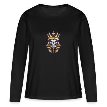 Pharaoh Skull - Women's Premium Organic Long Sleeve Shirt - black - Front - Julia (174cm)