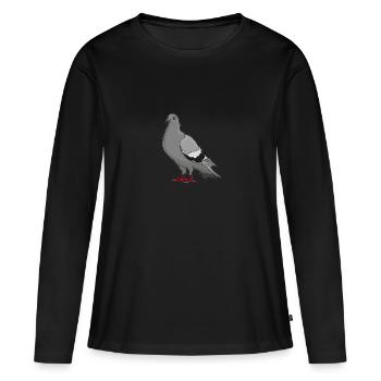 Taube - Frauen Premium Bio Langarmshirt - Schwarz - Vorne - Julia (174cm)