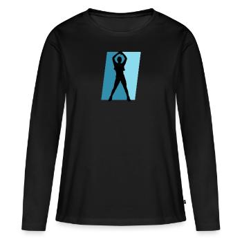 Aérobic Cardio Training - T-shirt manches longues Premium bio Femme - noir - Devant - Julia (174cm)
