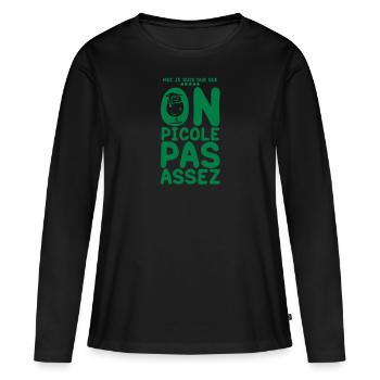 on picole pas assez biere boisson verre1 - T-shirt manches longues Premium bio Femme - noir - Devant - Julia (174cm)