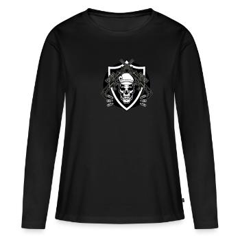 Army Skull - Women's Premium Organic Long Sleeve Shirt - black - Front - Julia (174cm)