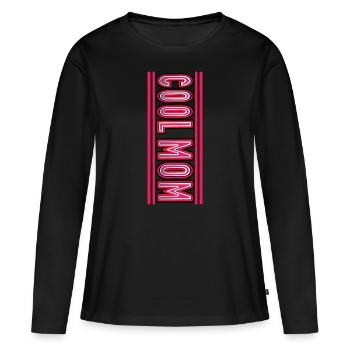 Cool Mom Magenta, Valentinstag, Muttertag - Frauen Premium Bio Langarmshirt - Schwarz - Vorne - Julia (174cm)