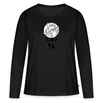 Empire Stickman - T-shirt manches longues Premium bio Femme - noir - Devant - Julia (174cm)