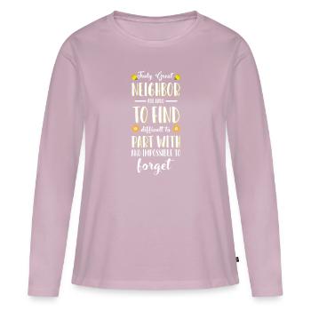 Neighbor Friendship Celebration - Women's Premium Organic Long Sleeve Shirt - dusky pink - Front - Julia (174cm)