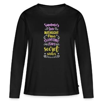 Ciel étoilé rêve astérisque - T-shirt manches longues Premium bio Femme - noir - Devant - Julia (174cm)