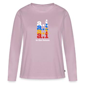 ai is the future - Frauen Premium Bio Langarmshirt - Altrosa - Vorne - Julia (174cm)