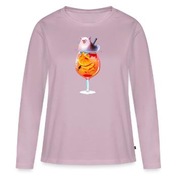 Cocktail + Spitz - T-shirt manches longues Premium bio Femme - rose poudré - Devant - Julia (174cm)