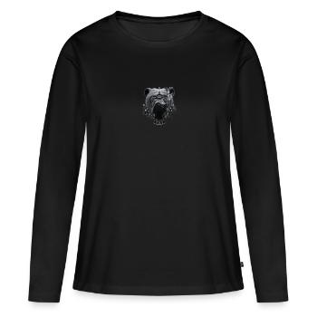 Ne plaisante pas avec moi! - T-shirt manches longues Premium bio Femme - noir - Devant - Julia (174cm)