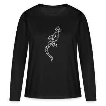 Chats motif chat cadeau T-shirt chat doux - T-shirt manches longues Premium bio Femme - noir - Devant - Julia (174cm)