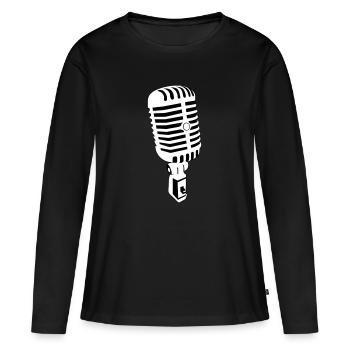 microphone - Women's Premium Organic Long Sleeve Shirt - black - Front - Julia (174cm)