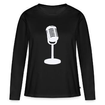 Microphone - Women's Premium Organic Long Sleeve Shirt - black - Front - Julia (174cm)