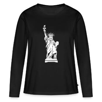 Statue of Liberty  - Frauen Premium Bio Langarmshirt - Schwarz - Vorne - Julia (174cm)