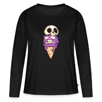 skull - T-shirt manches longues Premium bio Femme - noir - Devant - Julia (174cm)