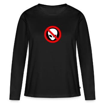 Grey Aliens Prohibited Sign - Women's Premium Organic Long Sleeve Shirt - black - Front - Julia (174cm)