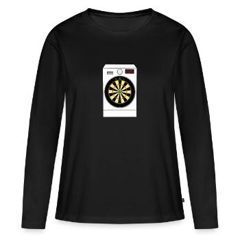 Machine à laver à fléchettes - T-shirt manches longues Premium bio Femme - noir - Devant - Julia (174cm)