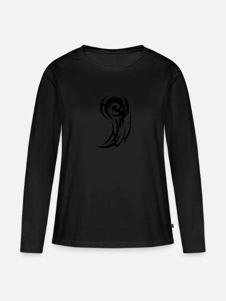 tribal - Frauen Premium Bio Langarmshirt - Schwarz