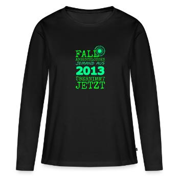2013 2013 - Frauen Premium Bio Langarmshirt - Schwarz - Vorne - Julia (174cm)