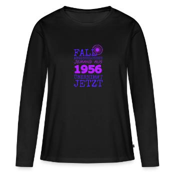 1956 1956 - Frauen Premium Bio Langarmshirt - Schwarz - Vorne - Julia (174cm)