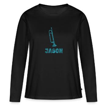 Fanfare Jason - T-shirt manches longues Premium bio Femme - noir - Devant - Julia (174cm)