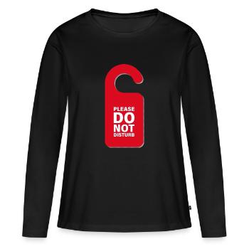 S’il vous plaît ne pas déranger se connecter en rouge - T-shirt manches longues Premium bio Femme - noir - Devant - Julia (174cm)