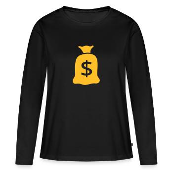 Millionnaire - T-shirt manches longues Premium bio Femme - noir - Devant - Julia (174cm)