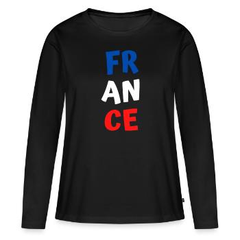 France - T-shirt manches longues Premium bio Femme - noir - Devant - Julia (174cm)