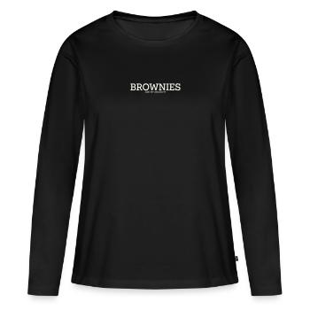 LES BROWNIES SONT MON ANARCHIE - T-shirt manches longues Premium bio Femme - noir - Devant - Julia (174cm)