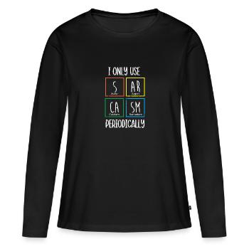 Tableau périodique - T-shirt manches longues Premium bio Femme - noir - Devant - Julia (174cm)