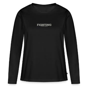 SE BATTRE POUR LE DROIT À UNE BOUCHÉE SUCRÉE - T-shirt manches longues Premium bio Femme - noir - Devant - Julia (174cm)