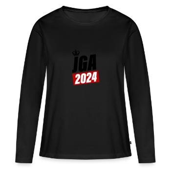 Enterrement de vie de garçon Enterrement de vie de garçon 2024 - T-shirt manches longues Premium bio Femme - noir - Devant - Julia (174cm)