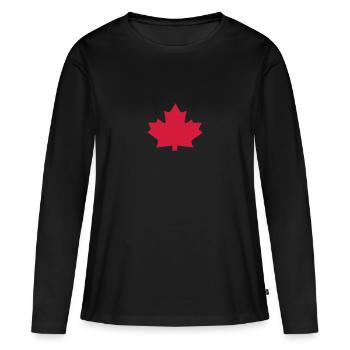 ahorn - canada - Frauen Premium Bio Langarmshirt - Schwarz - Vorne - Julia (174cm)
