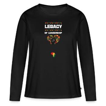 Héritage de leadership - T-shirt manches longues Premium bio Femme - noir - Devant - Julia (174cm)