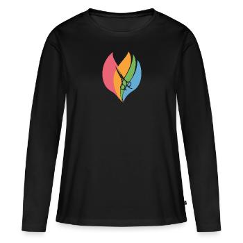 Coiffeur Coiffeur - T-shirt manches longues Premium bio Femme - noir - Devant - Julia (174cm)