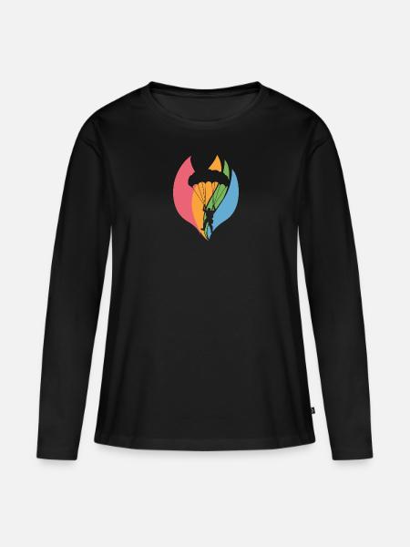 Paragliding Fallschirm Adrenalin - Frauen Premium Bio Langarmshirt - Schwarz