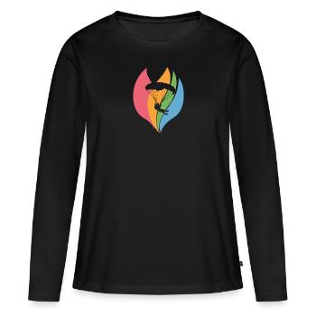 Fallschirmspringen Extremsport Flugsport - Frauen Premium Bio Langarmshirt - Schwarz - Vorne - Julia (174cm)