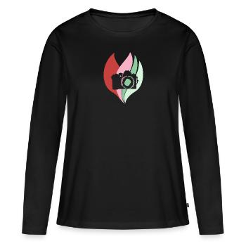 Photographe Photographie - T-shirt manches longues Premium bio Femme - noir - Devant - Julia (174cm)