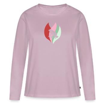 Grenouille charlatan amphibie - T-shirt manches longues Premium bio Femme - rose poudré - Devant - Julia (174cm)