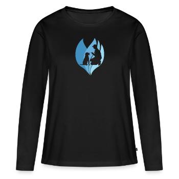 Dressage de chiens Éducateur canin - T-shirt manches longues Premium bio Femme - noir - Devant - Julia (174cm)