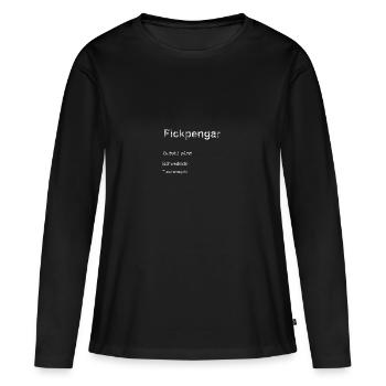 Schwedischer Slang Taschengeld - Frauen Premium Bio Langarmshirt - Schwarz - Vorne - Julia (174cm)