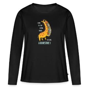 Bookworm Bookworm Gift idea Hobby reading - Women's Premium Organic Long Sleeve Shirt - black - Front - Julia (174cm)
