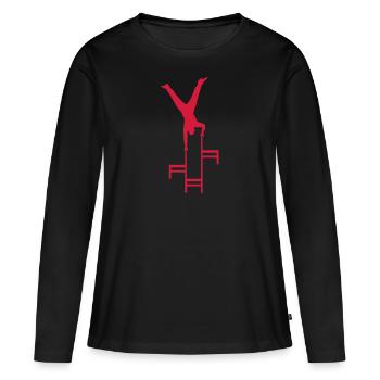 equilibre chaise cirque 1 - T-shirt manches longues Premium bio Femme - noir - Devant - Julia (174cm)