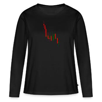 Bougies de cours - T-shirt manches longues Premium bio Femme - noir - Devant - Julia (174cm)