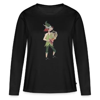Corne de fantaisie - T-shirt manches longues Premium bio Femme - noir - Devant - Julia (174cm)
