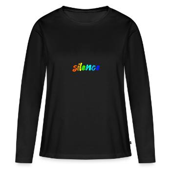 Silence - Women's Premium Organic Long Sleeve Shirt - black - Front - Julia (174cm)