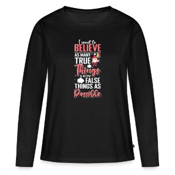 Jardinier nain nain - T-shirt manches longues Premium bio Femme - noir - Devant - Julia (174cm)