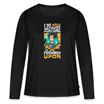 Comic Comics Comic-Strips Nerd - Frauen Premium Bio Langarmshirt - Schwarz - Vorne - Julia (174cm)
