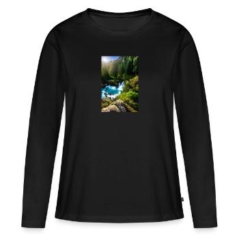 River Landscape - Women's Premium Organic Long Sleeve Shirt - black - Front - Julia (174cm)