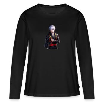 Anime Person japonais - T-shirt manches longues Premium bio Femme - noir - Devant - Julia (174cm)