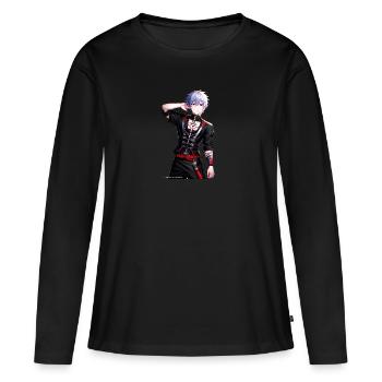Personne japonaise Anime - T-shirt manches longues Premium bio Femme - noir - Devant - Julia (174cm)