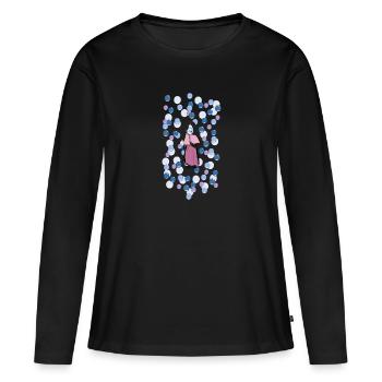 Rêve de fille dans la bulle - T-shirt manches longues Premium bio Femme - noir - Devant - Julia (174cm)